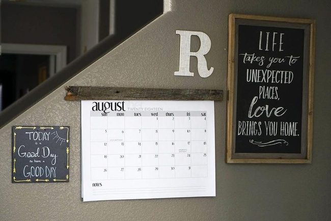 Monochrome Wood Calendar Frame