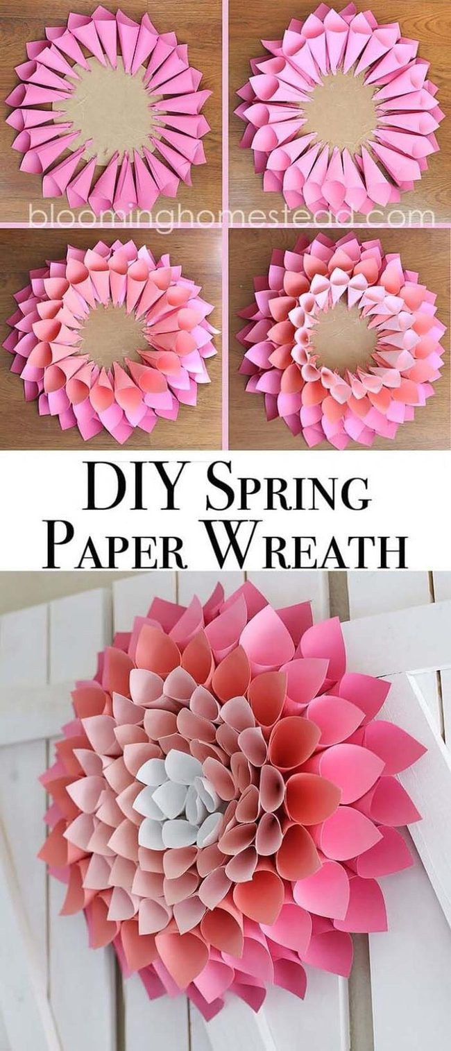 Ombre Paper Cone Wreath
