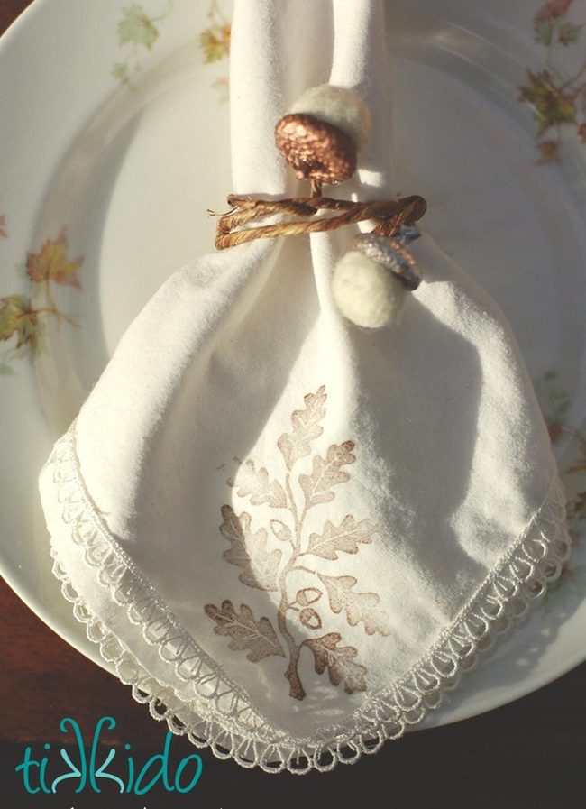 Twisted Wood Acorn Napkin Rings