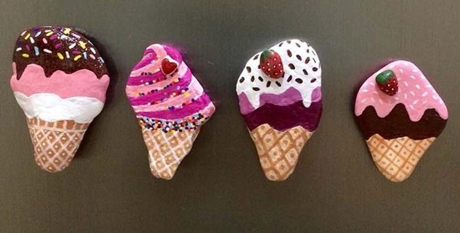 Painted Rock Ice Cream Cones