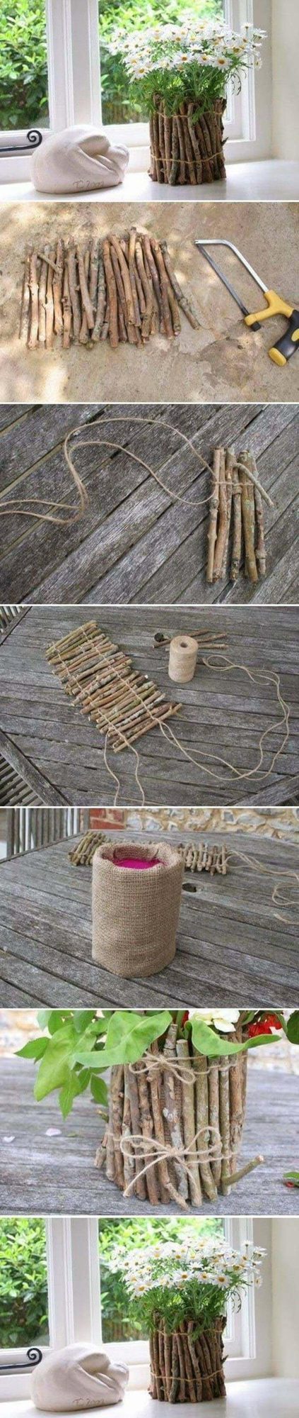 Natural Stick Wrapped Planter