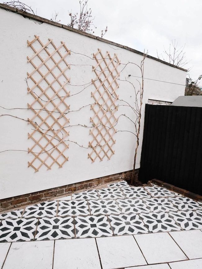 Black White Geometric Outdoor Tiles