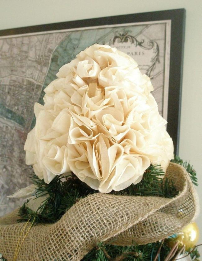 Cream Petals On Green Branches