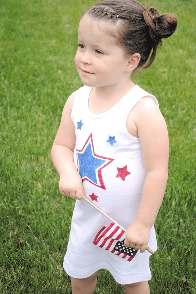 Starlit White Dress Patriotism