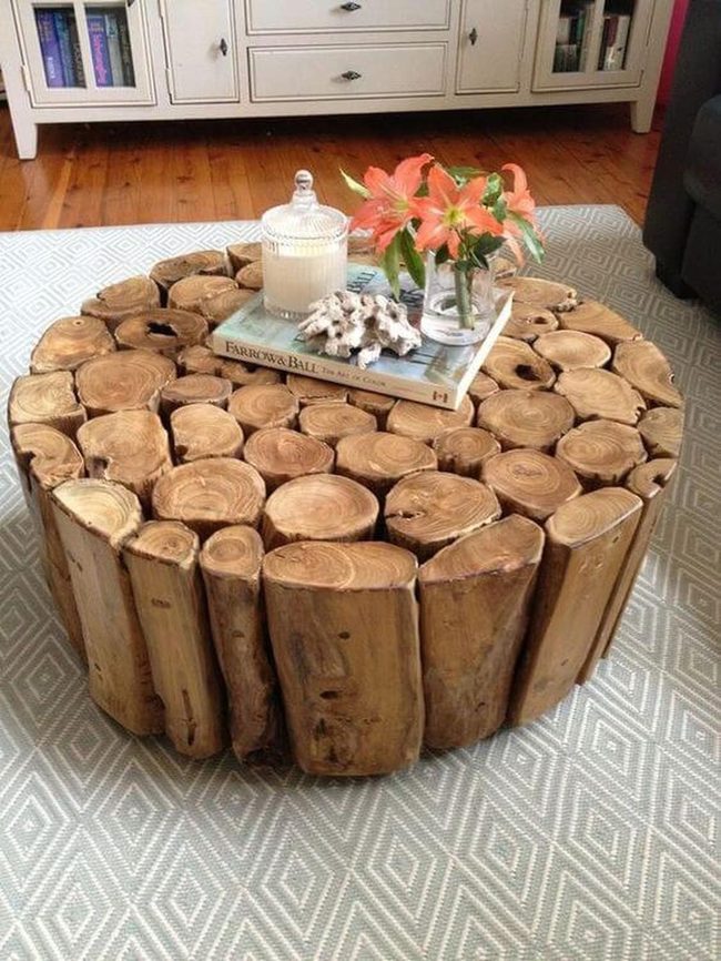 Natural Wood Slice Table