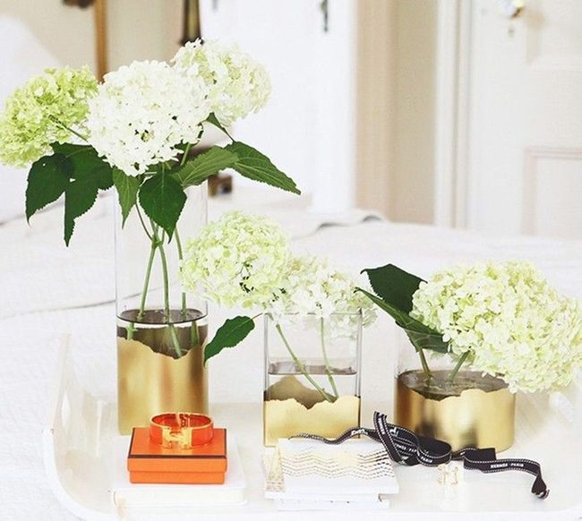Gold Stripe Geometric Vases