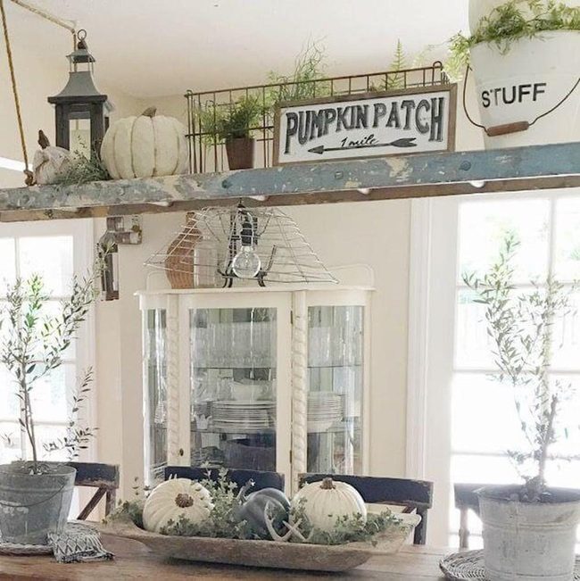 Wooden Ladder Wall Centerpiece