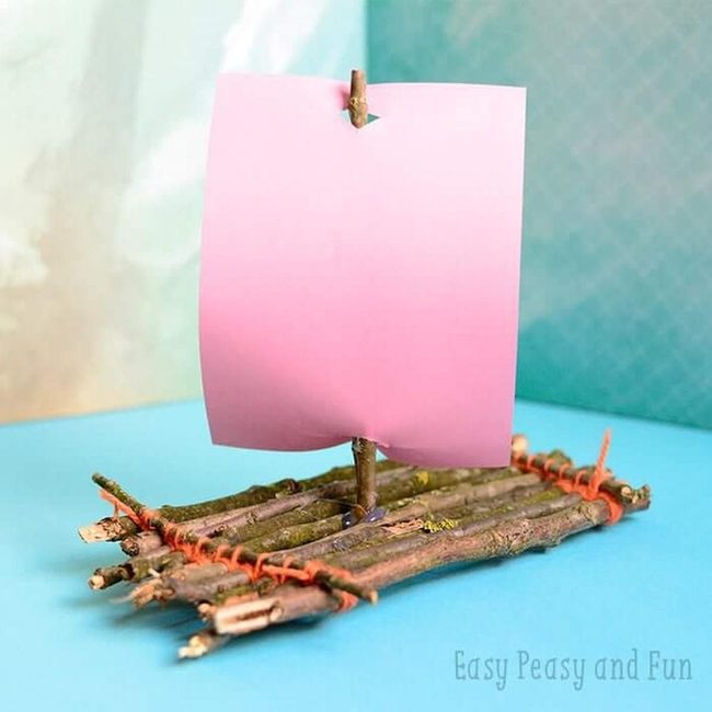 Floating Twig Boat Creations