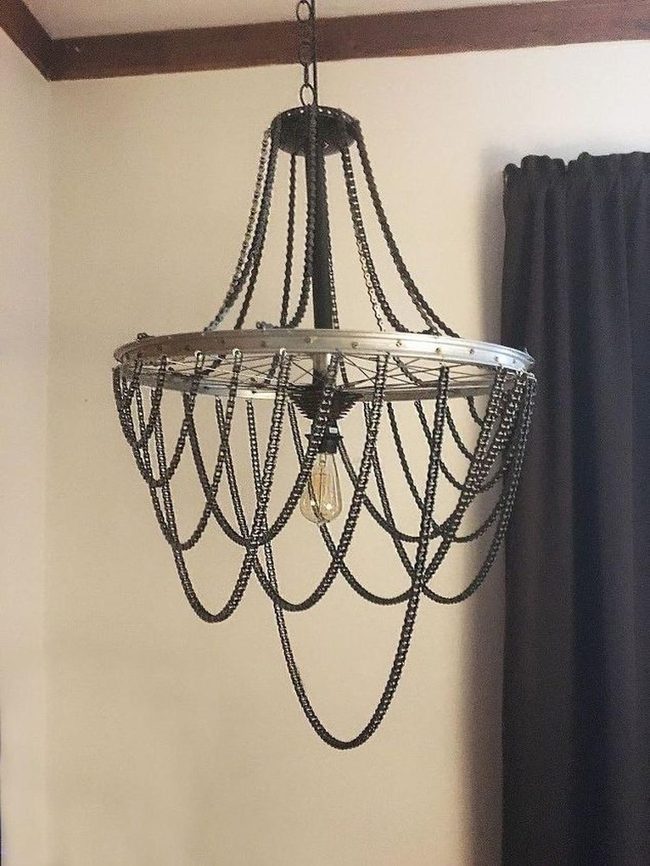 Industrial Chain Light Sculpture