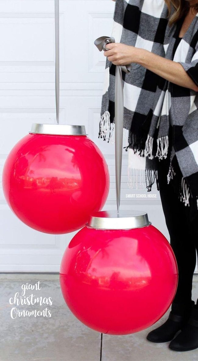 Oversized Red Yard Ornaments