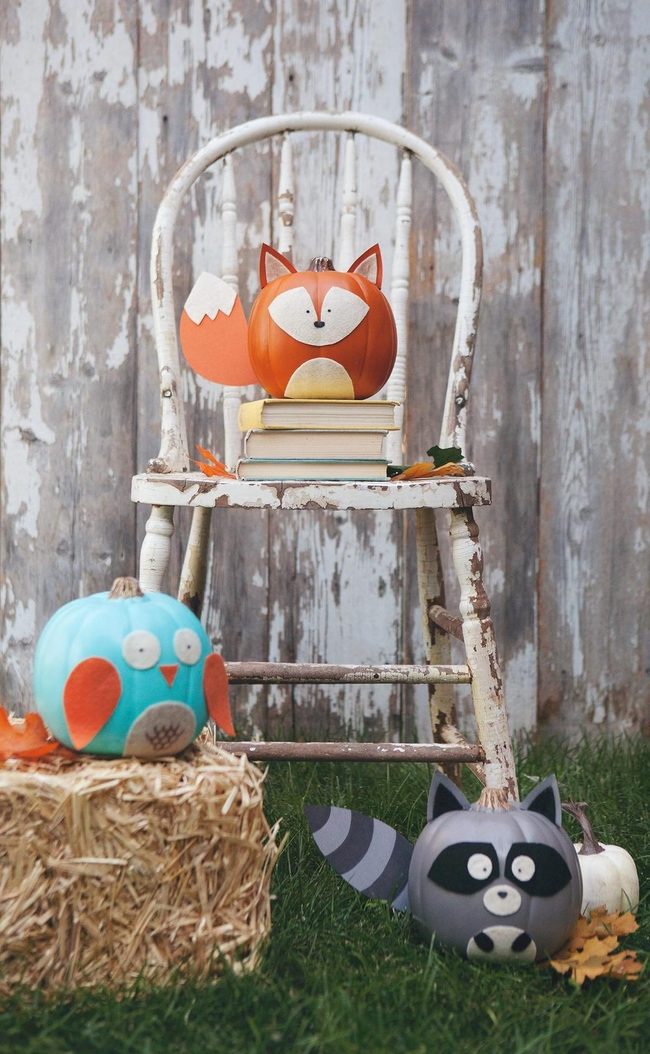 Hand-Painted Animal Pumpkins