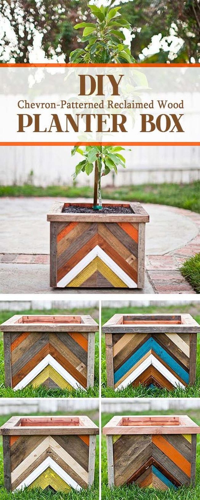 Geometric Wood Planter Boxes