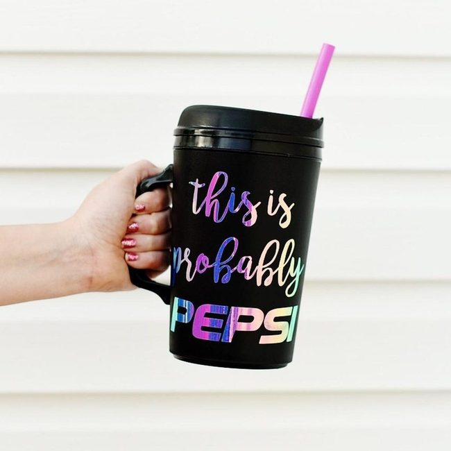 Colorful Pepsi Letters Black Mug