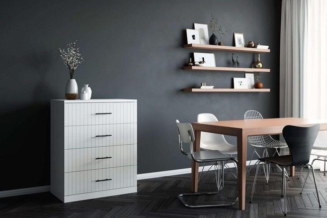 Lace-Covered Modern Dresser