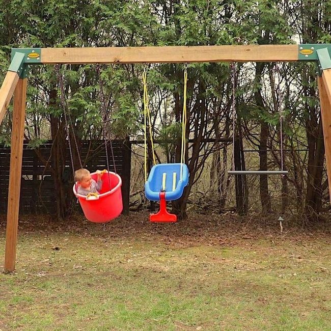 Cedar Swing Set For Toddlers