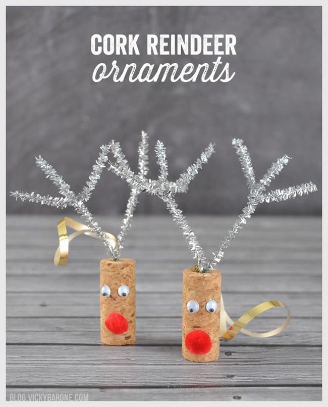 Silver-Antlered Cork Reindeer