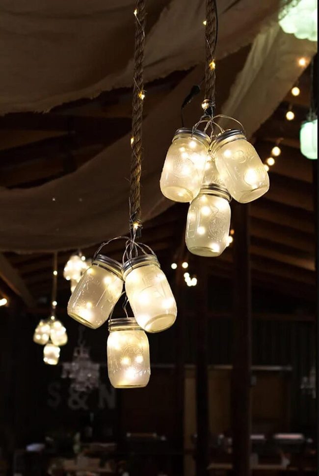 Glowing Mason Jar Canopy