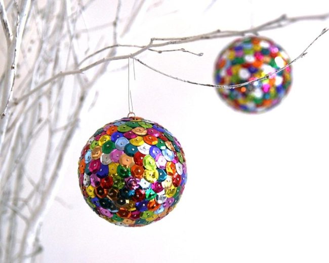 Sequin Spheres On Branches