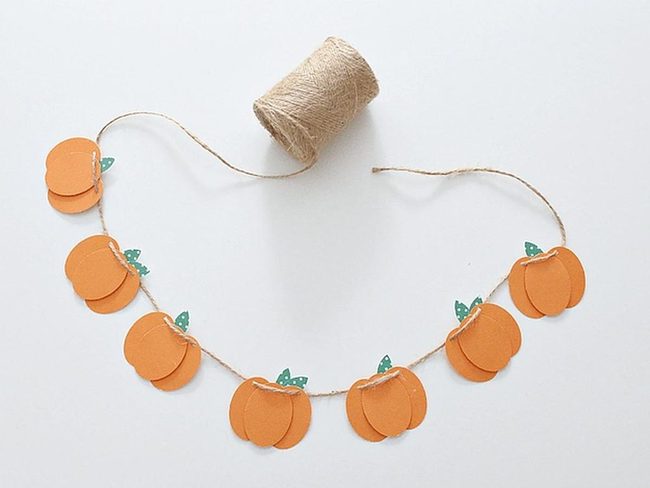 Orange Paper Pumpkin Garland