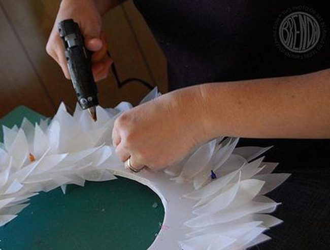 White Plastic Layered Wreath