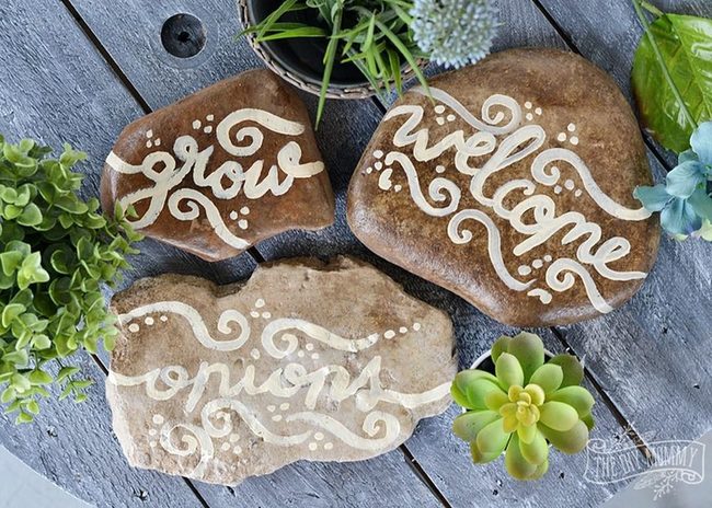 White Letters On Natural Stone