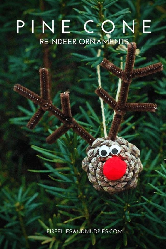 Pine Cone Reindeer Ornaments
