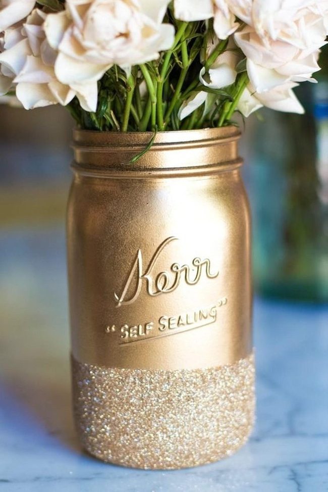 Golden Glitter Jars Sparkle