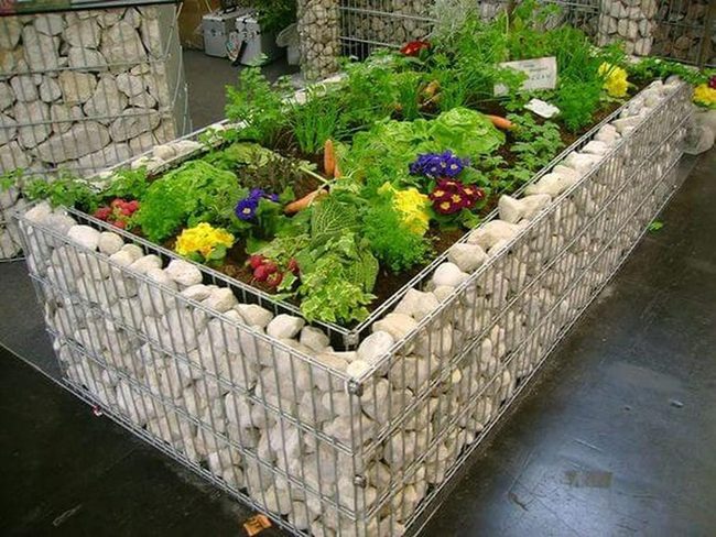 Stone-Bordered Raised Garden Beds