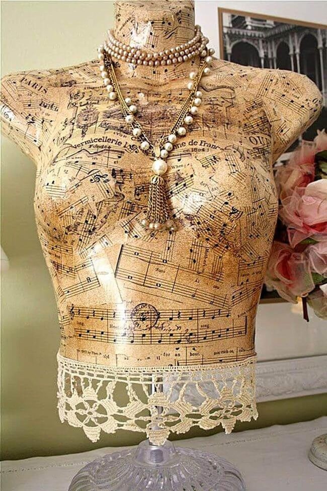Dress Form Sheet Music Display