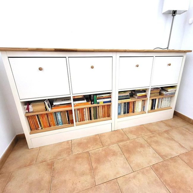White Cabinets, Natural Wood Warmth