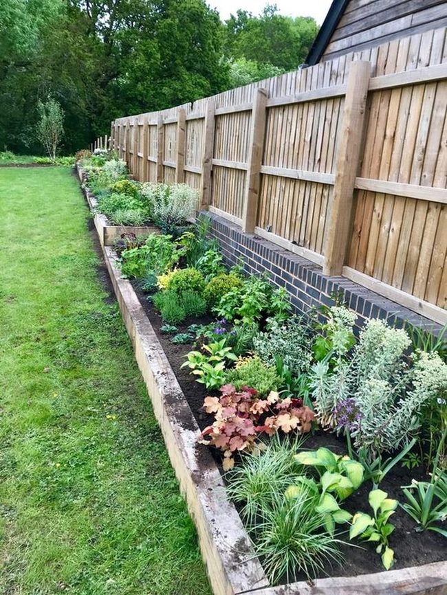 Wooden Garden With Layered Blooms