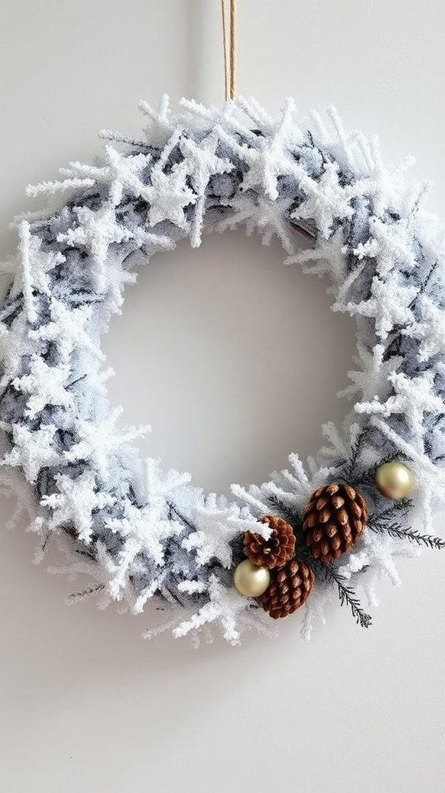 Glitter Yarn Frosted Wreath