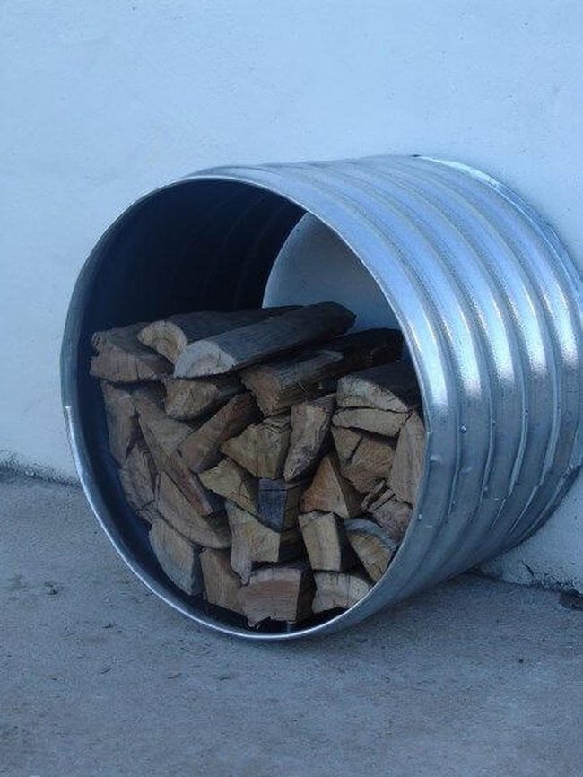Galvanized Metal Firewood Circle
