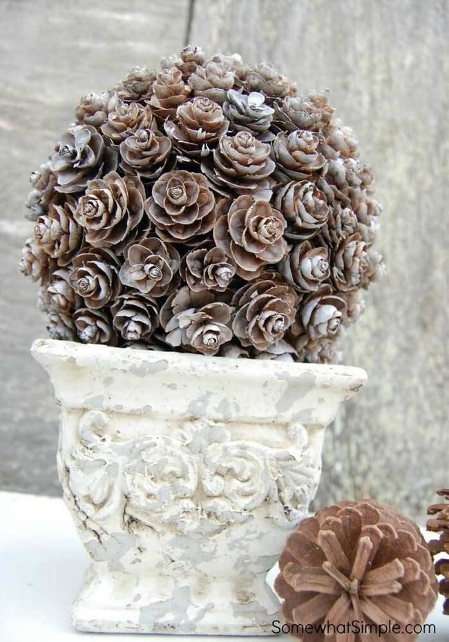 Pine Cone Metallic Topiary