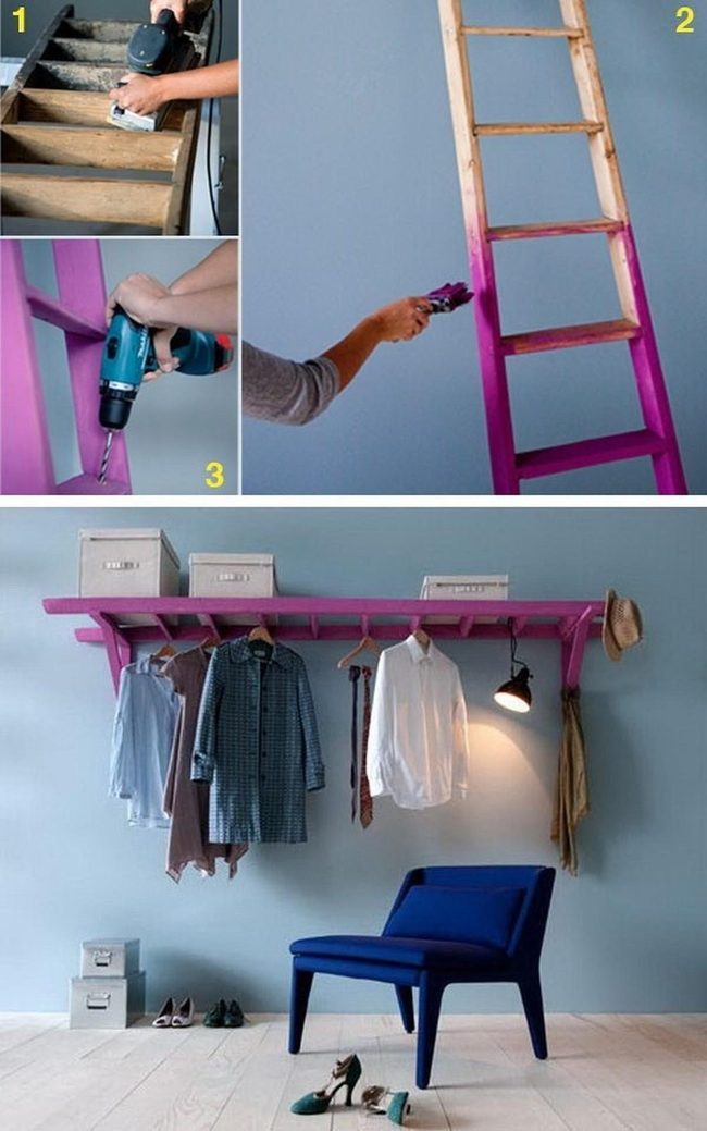 Painted Ladder Wardrobe Display