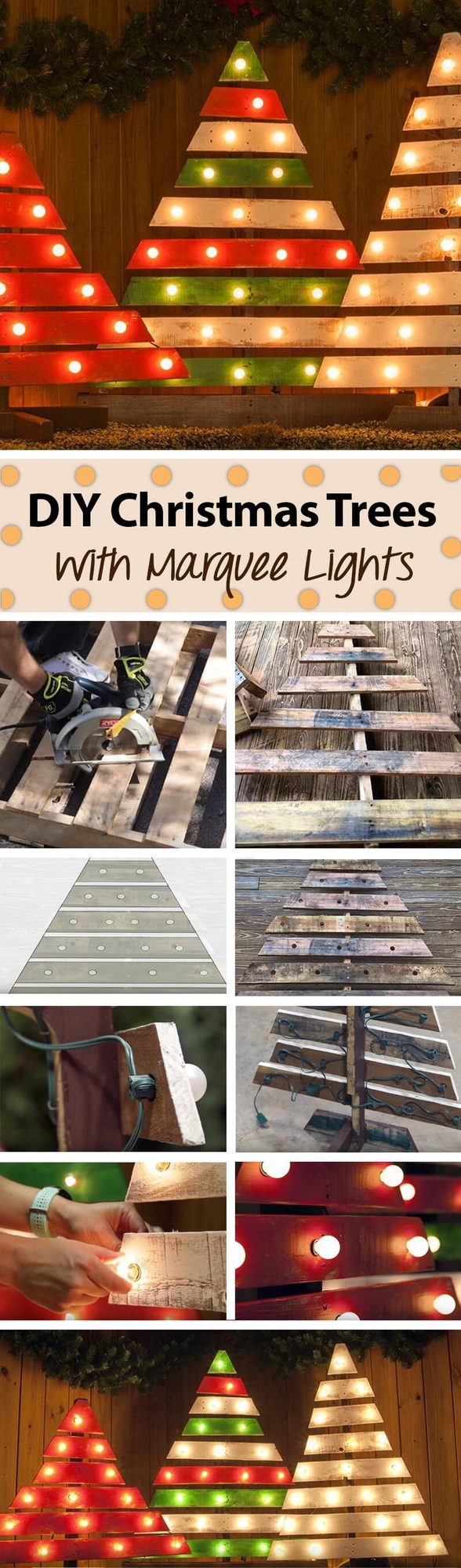 Illuminated Pallet Tree Silhouettes