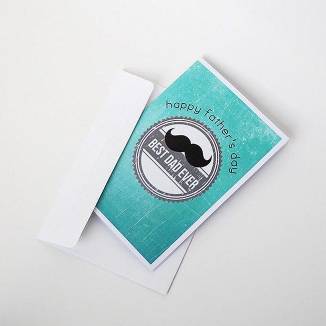 Black Mustache Father'S Day Card