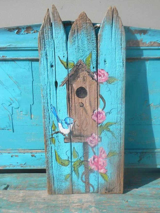 Painted Reclaimed Wood Birdhouse