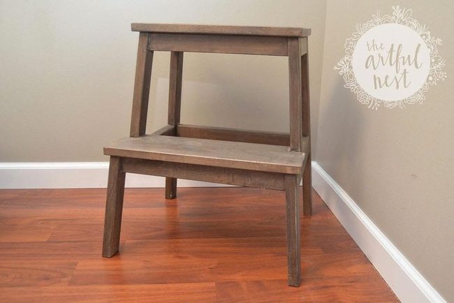 Weathered Brown Wood Stool