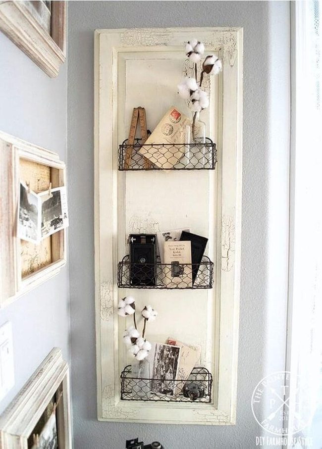 Weathered Doors, Wire Storage Display