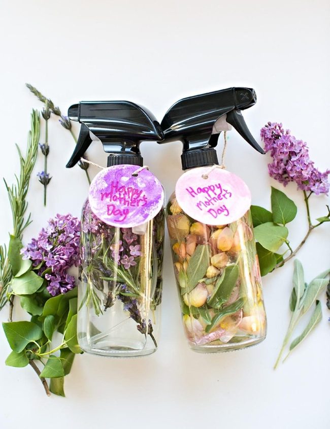 Lavender Rosebuds In Crystal Bottles
