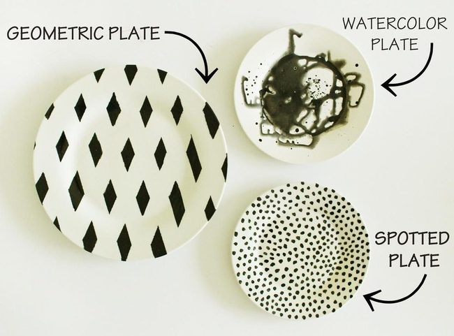 Black And White Geometric Plates