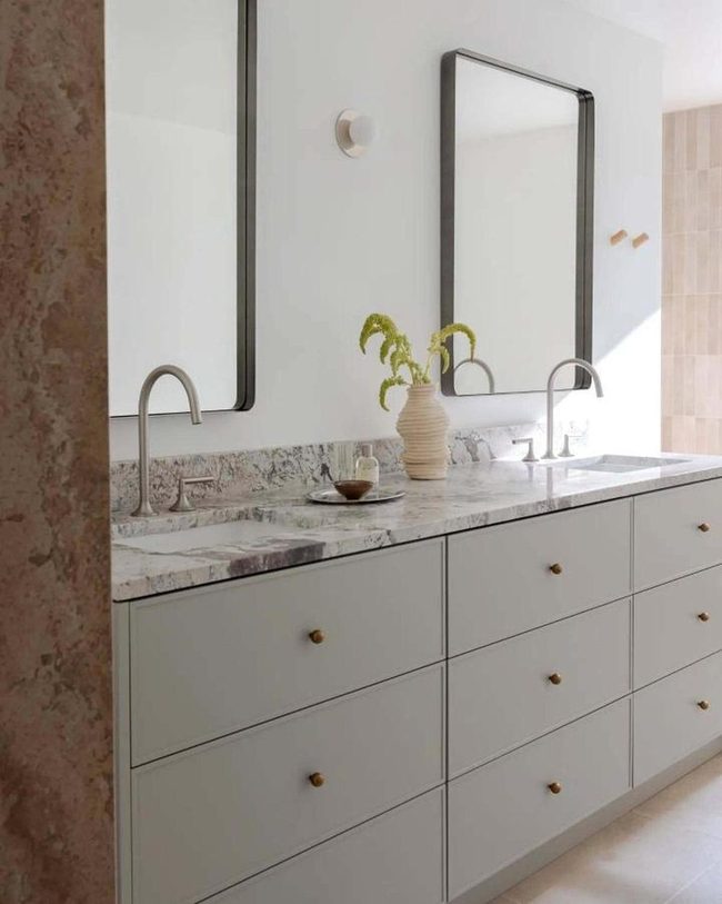 Sage Green Cabinets With Brass Hardware