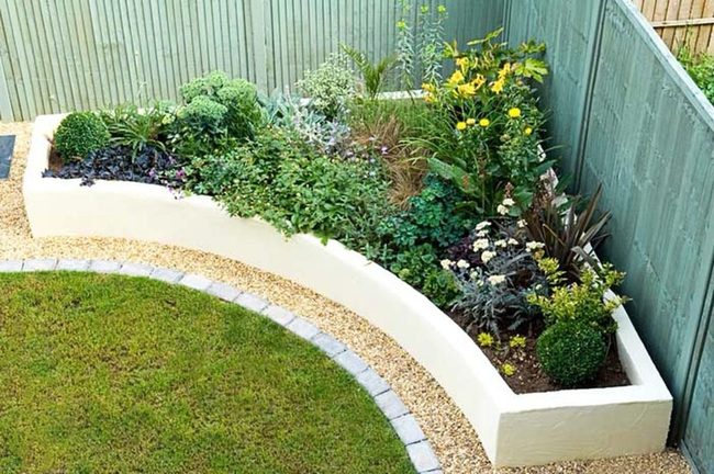 Concrete Corner Garden Beds