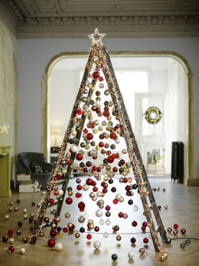 Golden Ladder Christmas Display