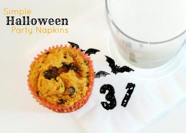 Orange Muffins With Spooky Black Bats