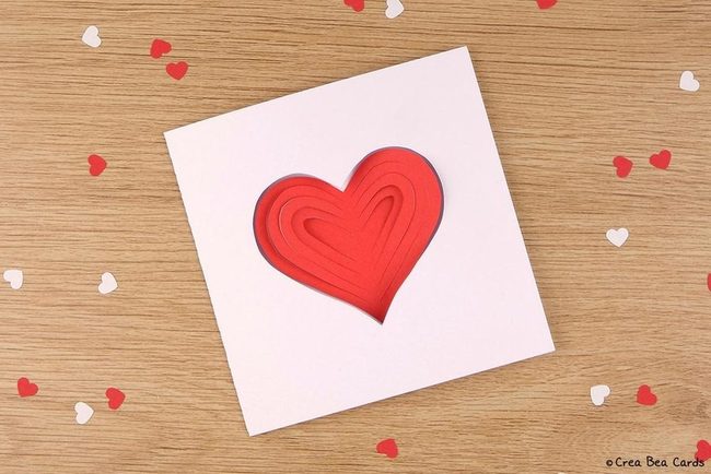 Red Layered Paper Hearts