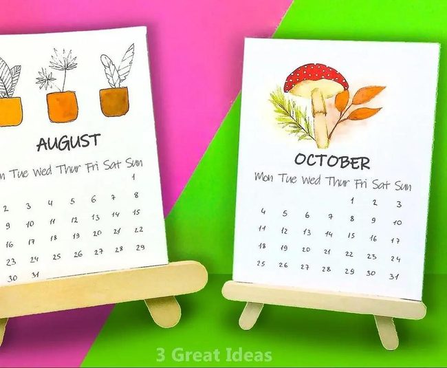 Seasonal Mushroom Calendar Illustration