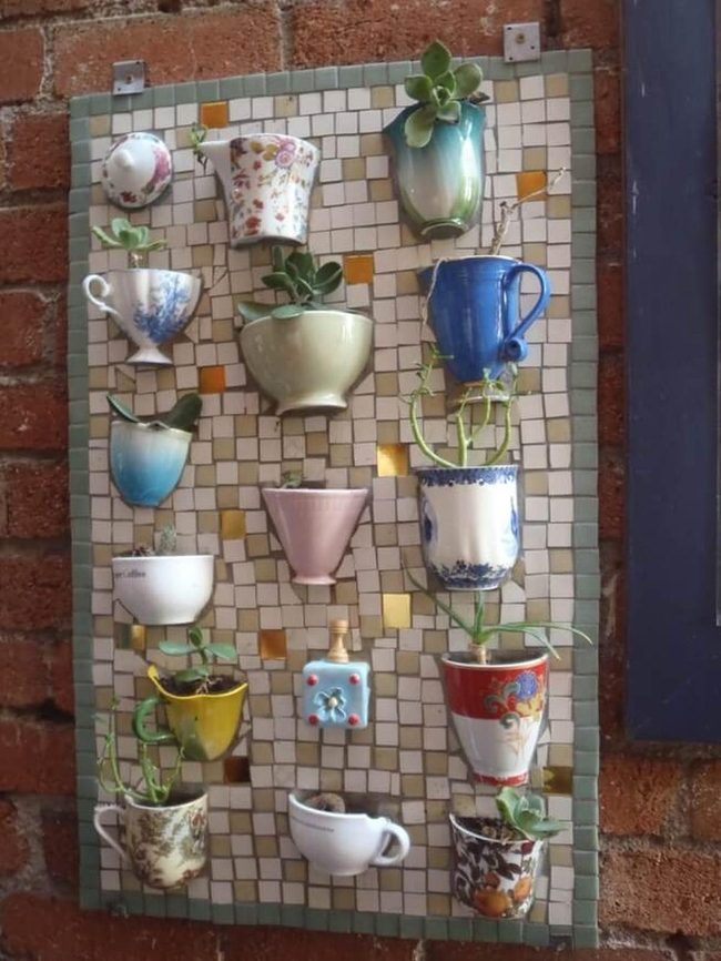 Mosaic Teacup Garden Planters