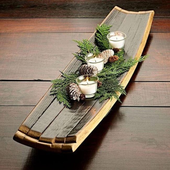 Aged Wood Barrel Centerpieces